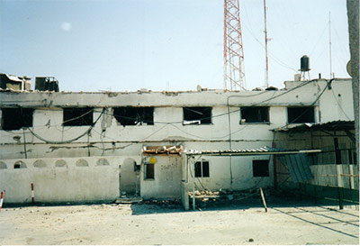 Chuck Carlson visited this Gaza school, bombed by Israel, during his trip to Israel and Gaza in 2002.